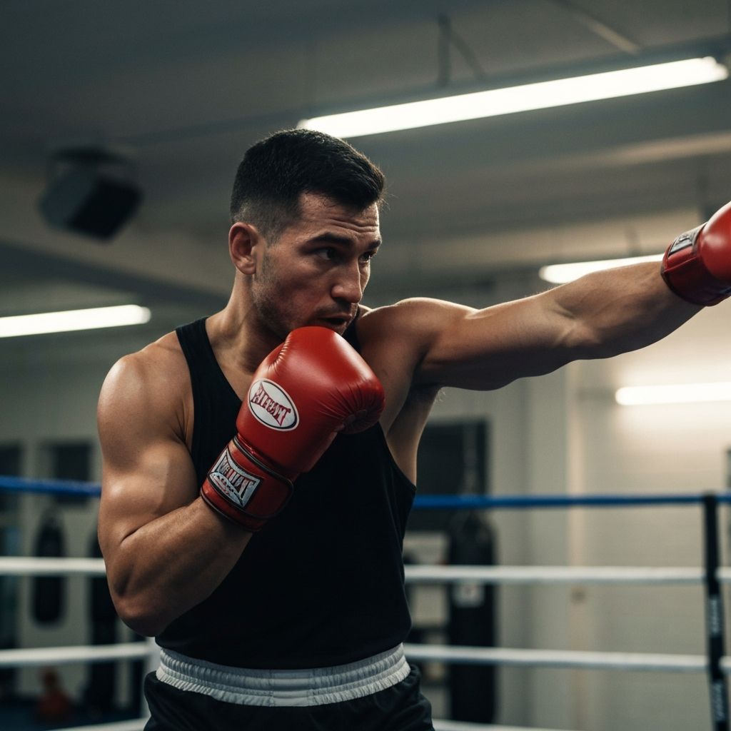 Boxing technique demonstration